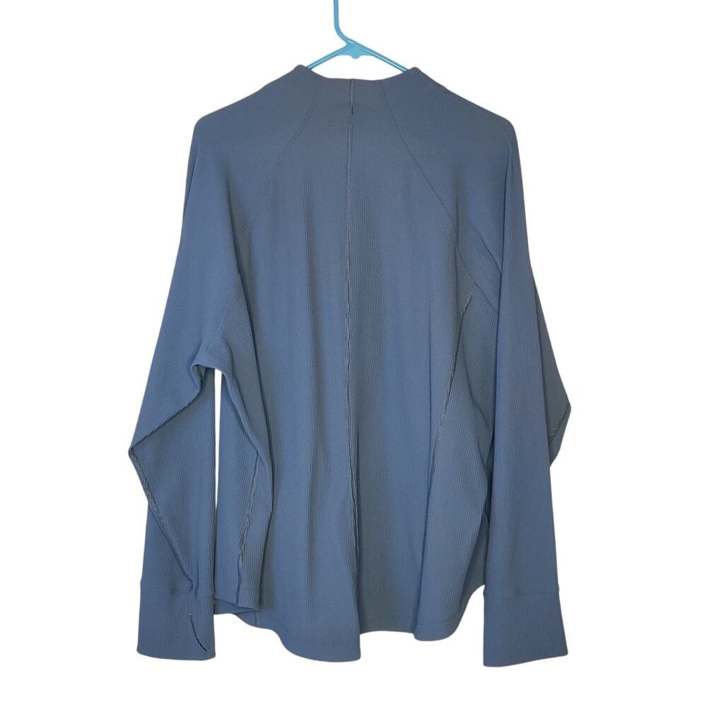 Athleta Slate Blue Full-Zip Ribbed Jacket - Picture 3 of 11